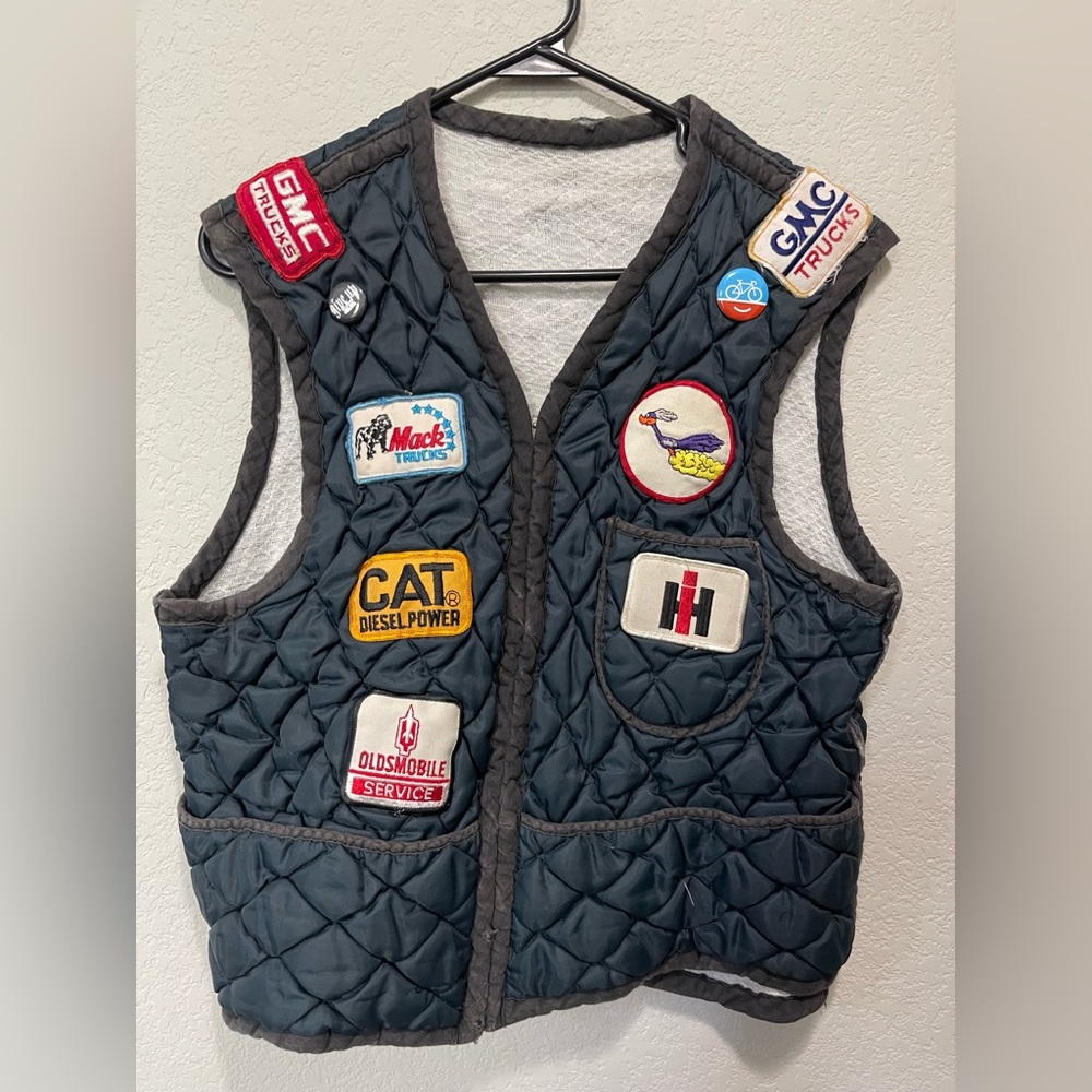 1970s vintage trucker vest